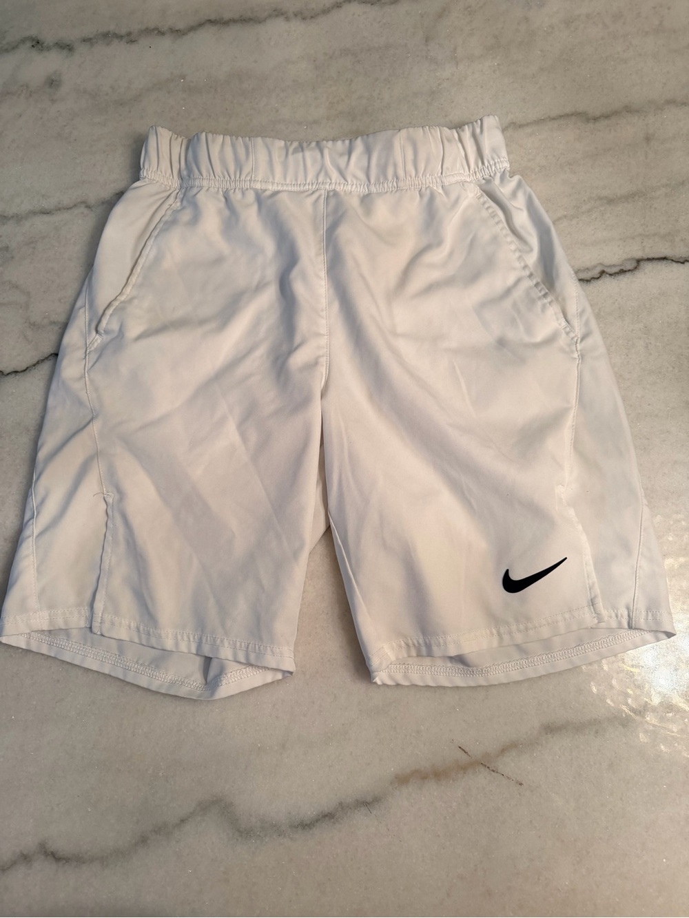 Nike Court White Dri-FIT Shorts with Black Swoosh